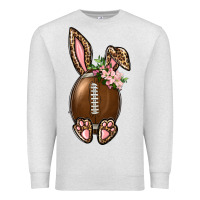 Oatmeal Heather American Football Easter Bunny Premium Sweatshirt - BundleAndBundleShop