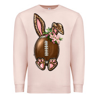 Pale Pink American Football Easter Bunny Premium Sweatshirt - BundleAndBundleShop