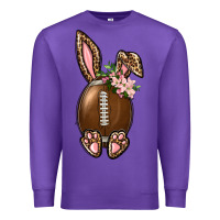 Purple American Football Easter Bunny Premium Sweatshirt - BundleAndBundleShop