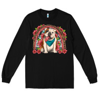 Black english bulldog floral rainbow Long Sleeve Tee - Artiststas