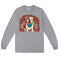 Heather Grey english bulldog floral rainbow Long Sleeve Tee - Artiststas