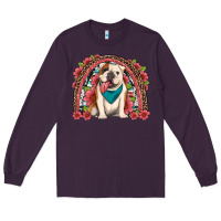 Plum english bulldog floral rainbow Long Sleeve Tee - Artiststas