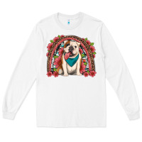 White english bulldog floral rainbow Long Sleeve Tee - Artiststas