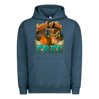 Pigment Midnight Navy Land of the free 4th of july Urban Hoodie - HowdyJamesFarm