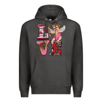 Charcoal Heather valentine's day cupid love Premium Hoodie - RanaPortraitStore