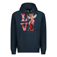Navy valentine's day cupid love Premium Hoodie - RanaPortraitStore