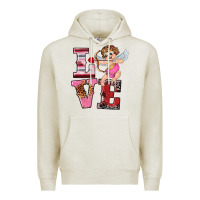 Oatmeal Heather valentine's day cupid love Premium Hoodie - RanaPortraitStore