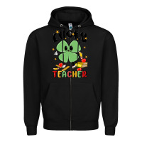 Black lucky teacher Zipper Hoodie - MaliasSmallBusiness