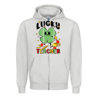 Dove Grey lucky teacher Zipper Hoodie - MaliasSmallBusiness