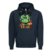 Navy lucky teacher Zipper Hoodie - MaliasSmallBusiness