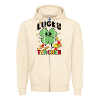 Sandshell lucky teacher Zipper Hoodie - MaliasSmallBusiness
