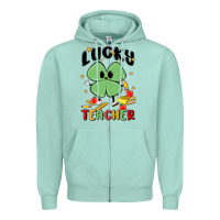 Seafoam lucky teacher Zipper Hoodie - MaliasSmallBusiness