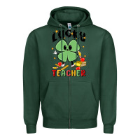 Sports Green lucky teacher Zipper Hoodie - MaliasSmallBusiness