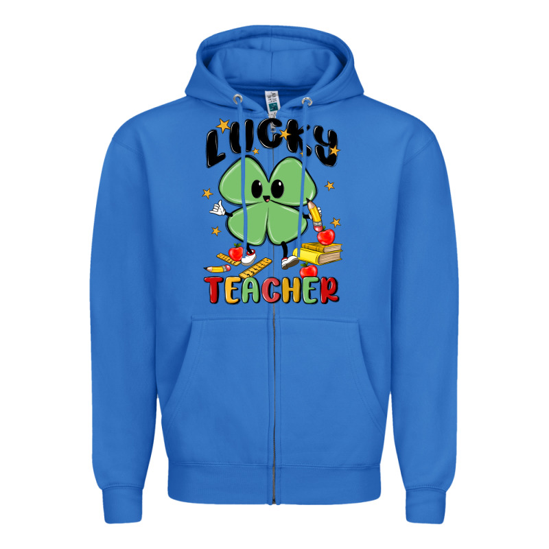 Lucky Teacher Zipper Hoodie by MaliasSmallBusiness | Teevron