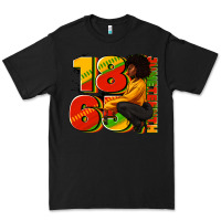 Black 1865 Juneteenth afro woman Premium Tee - RanaPortraitStore