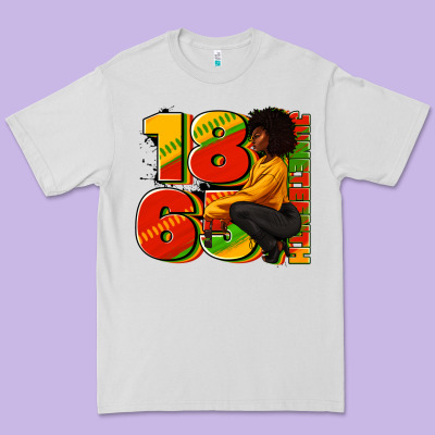 Premium Tee 1865 Juneteenth afro woman