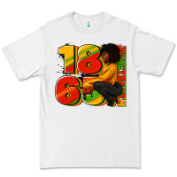 White 1865 Juneteenth afro woman Premium Tee - RanaPortraitStore