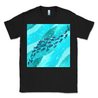 Black fish and sea seamless pattern Classic Tee - BundleAndBundleShop