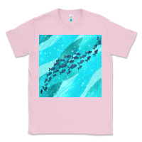 Bubblegum Pink fish and sea seamless pattern Classic Tee - BundleAndBundleShop