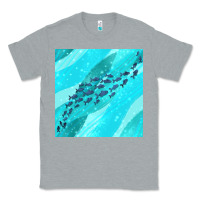 Heather Grey fish and sea seamless pattern Classic Tee - BundleAndBundleShop