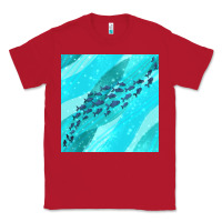 Red fish and sea seamless pattern Classic Tee - BundleAndBundleShop