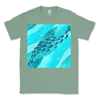 Sage fish and sea seamless pattern Classic Tee - BundleAndBundleShop