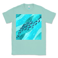 Seafoam fish and sea seamless pattern Classic Tee - BundleAndBundleShop