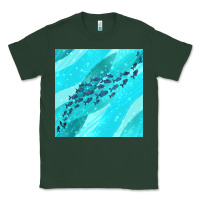 Sports Green fish and sea seamless pattern Classic Tee - BundleAndBundleShop