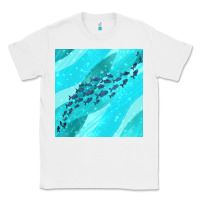White fish and sea seamless pattern Classic Tee - BundleAndBundleShop