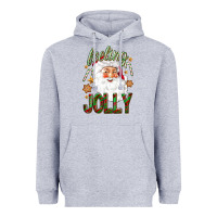 Heather Grey Feeling Jolly with Santa Heavyweight Hoodie - NancyCooperArtShop