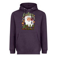 Plum Feeling Jolly with Santa Heavyweight Hoodie - NancyCooperArtShop