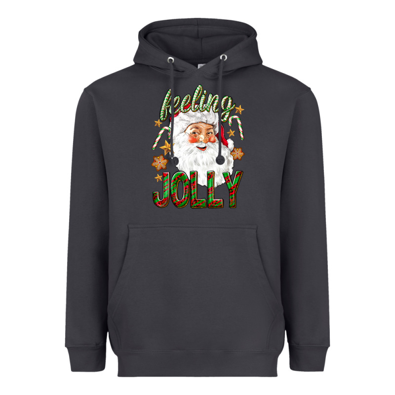 Feeling Jolly With Santa Heavyweight Hoodie by NancyCooperArtShop | Teevron