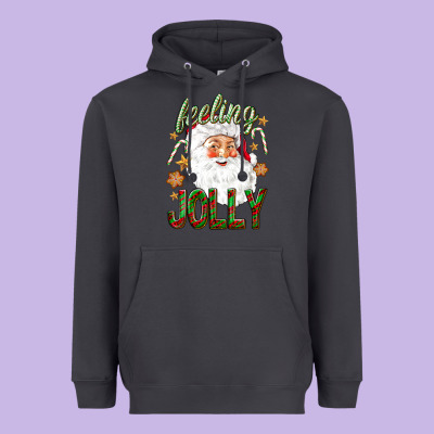 Feeling Jolly With Santa Heavyweight Hoodie Designed By Nancycooperartshop
