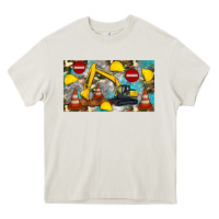 Cream excavator sippy Heavy Core Tee - Artiststas