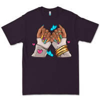 Plum Afro woman nail art Premium Tee - RanaPortraitStore