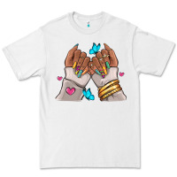 White Afro woman nail art Premium Tee - RanaPortraitStore