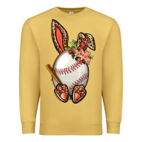 Antique Gold Baseball Easter Bunny Premium Sweatshirt - BundleAndBundleShop