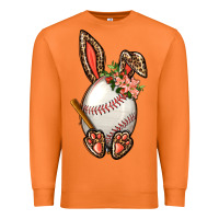 Carrot Baseball Easter Bunny Premium Sweatshirt - BundleAndBundleShop