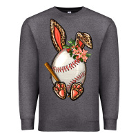 Charcoal Heather Baseball Easter Bunny Premium Sweatshirt - BundleAndBundleShop