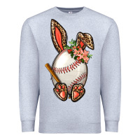Heather Grey Baseball Easter Bunny Premium Sweatshirt - BundleAndBundleShop
