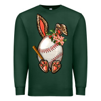 Sports Green Baseball Easter Bunny Premium Sweatshirt - BundleAndBundleShop
