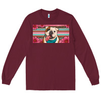 Burgundy english bulldog floral license plate Long Sleeve Tee - Artiststas