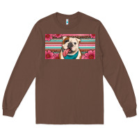 Chestnut english bulldog floral license plate Long Sleeve Tee - Artiststas