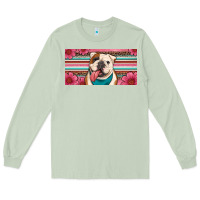 Matcha english bulldog floral license plate Long Sleeve Tee - Artiststas
