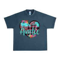 Midnight Navy auntie leopard turquoise heart Urban Heavy Tee - JahusDesignShop