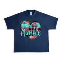 Navy auntie leopard turquoise heart Urban Heavy Tee - JahusDesignShop