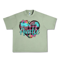 Oil Green auntie leopard turquoise heart Urban Heavy Tee - JahusDesignShop