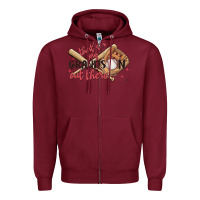 Burgundy that's my grandson out there Zipper Hoodie - MaliasSmallBusiness