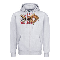 Heather Grey that's my grandson out there Zipper Hoodie - MaliasSmallBusiness