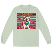 Matcha british bulldog floral serape Long Sleeve Tee - Artiststas